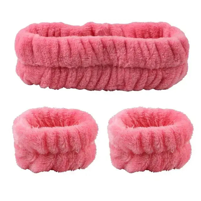 Soft Coral Fleece Headband Makeup