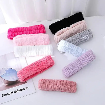 Soft Coral Fleece Headband Makeup